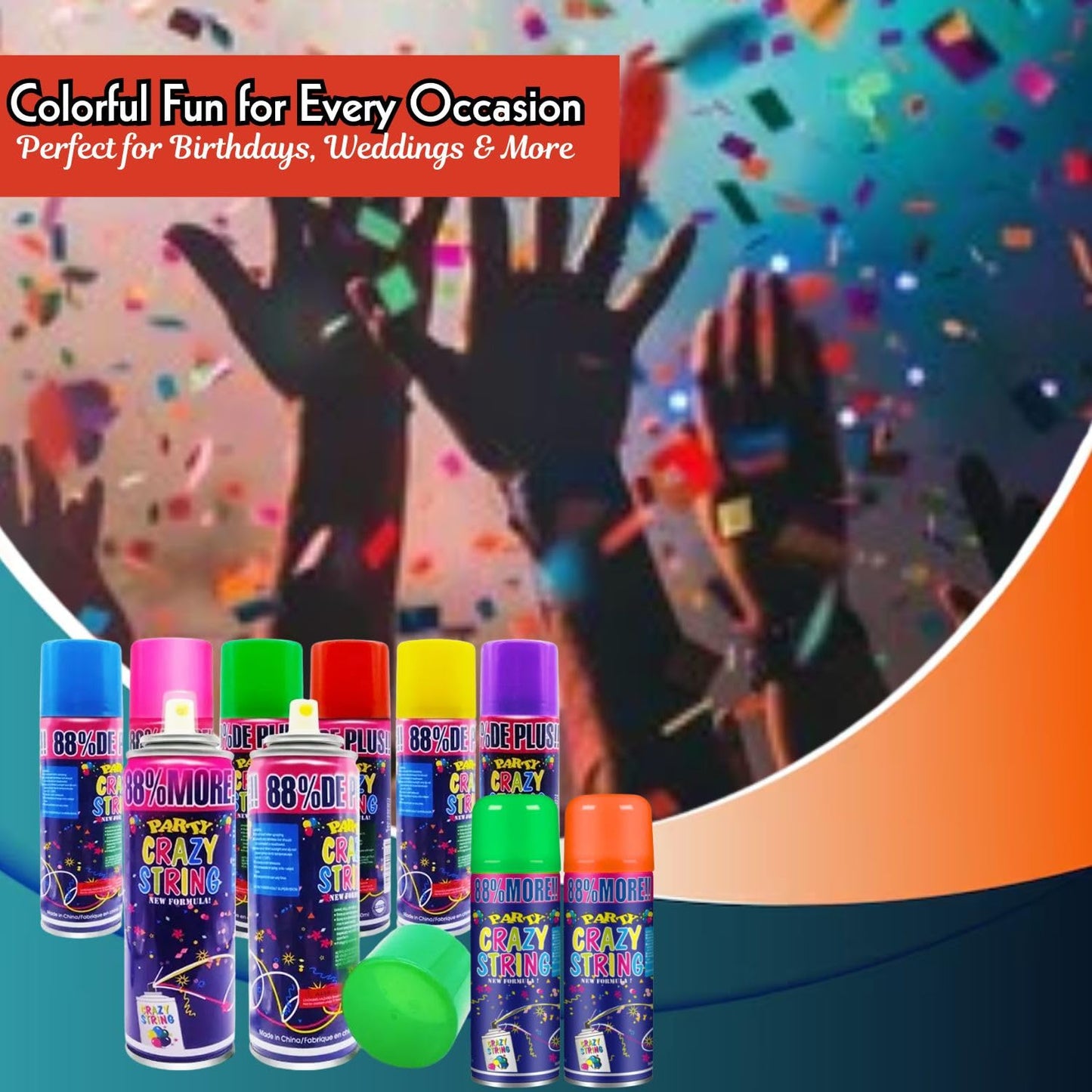 PartyBlast Non-Flammable Party String Spray – 24 Pack